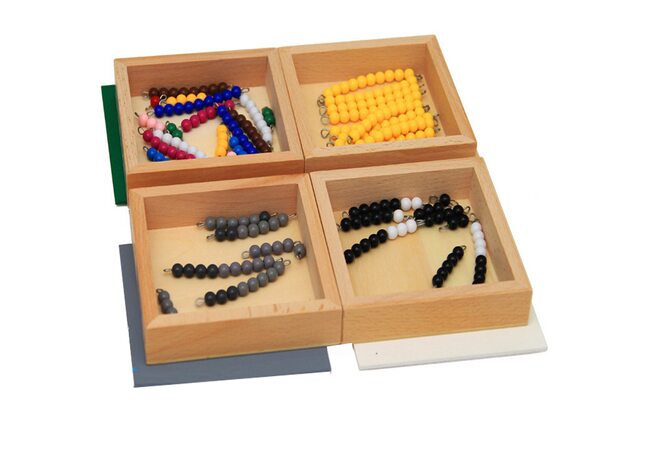 Башня из разноцветных бусин. Игра в «змею» на вычитание.