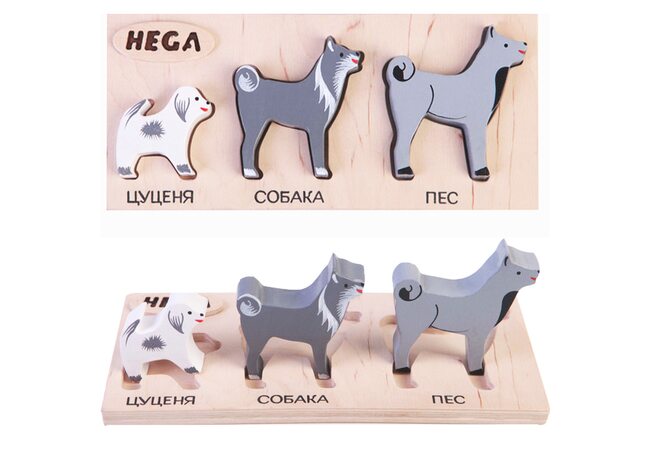 Объемные вкладыши «Семья собачек»
