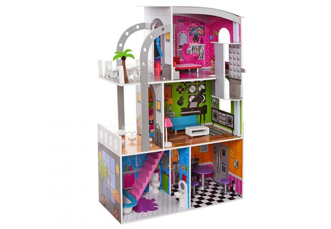 Кукольный домик 3 этажа с террасами (4 комнаты)