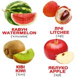 Мини-карточки украинско-английские «Фрукты», 40