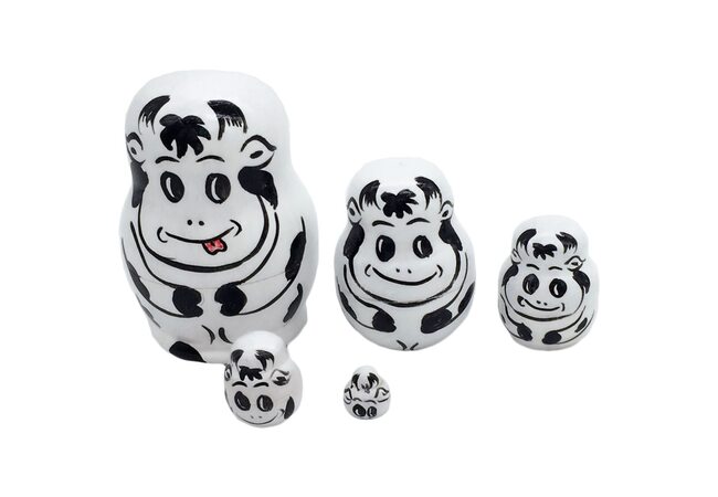 Матрешка «Буренка», 5 в 1