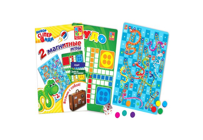 Настольные магнитные игры «Лудо» и «Змеи и лесницы»