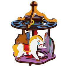 Механическая 3D-модель «Карусель», 23 дет. (раскраска)