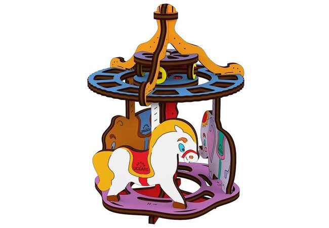 Механическая 3D-модель «Карусель», 23 дет. (раскраска)