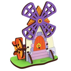 Механическая 3D-модель «Мельница», 23 дет. (раскраска)