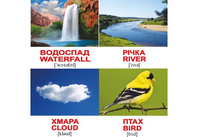 Міні-картки українсько-англійські «Природа», 40