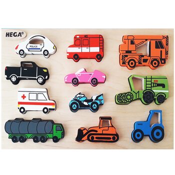 Об'ємні вкладиші «Інтерактивний набір машинок»