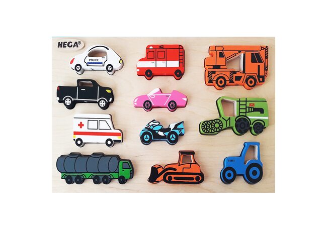 Объемные вкладыши «Интерактивный набор машинок»