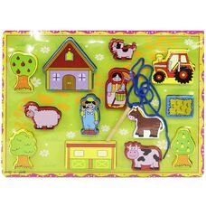 Объемный вкладыш-шнуровка «На ферме»