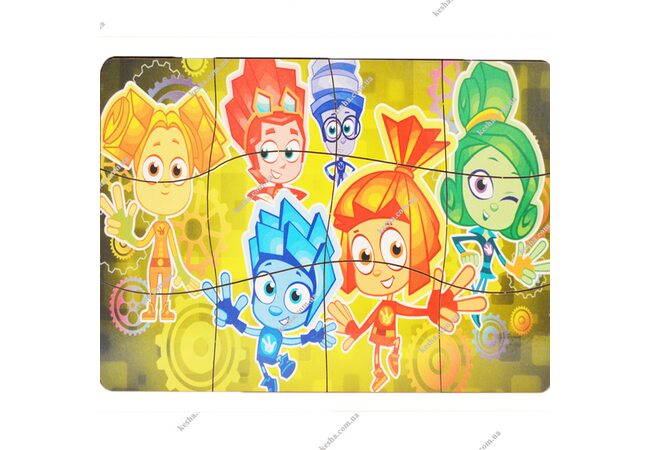 Пазл с подставкой «Фиксики», 12 эл.