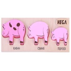 Объемные вкладыши «Семья хрюшек»