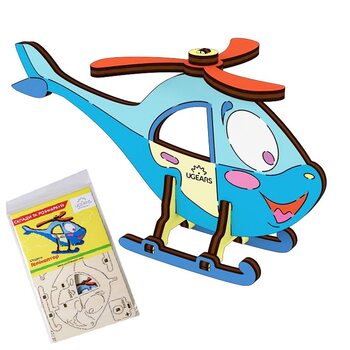 Сборная 3D-модель «Вертолет», 8 дет. (раскраска)