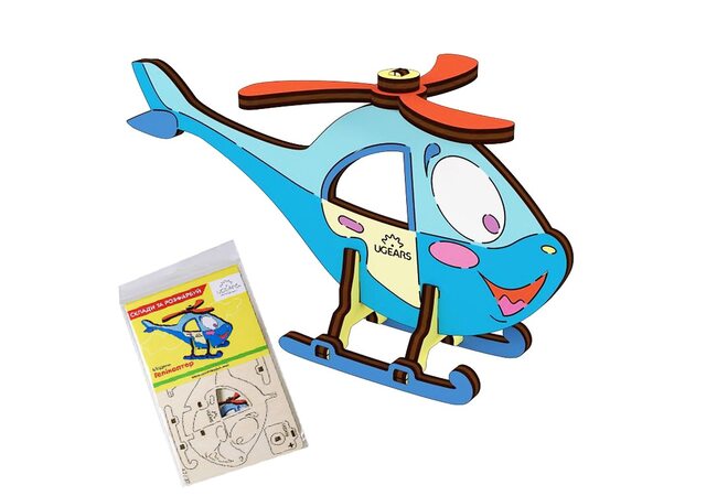 Сборная 3D-модель «Вертолет», 8 дет. (раскраска)
