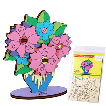 Сборная 3D-модель «Букет», 8 дет. (раскраска)