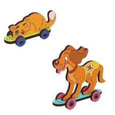 Сборная 3D-модель «Кошка и собака», 15 дет. (раскраска)