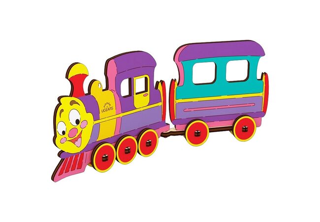 Сборная 3D-модель «Локомотив», 15 дет. (раскраска)