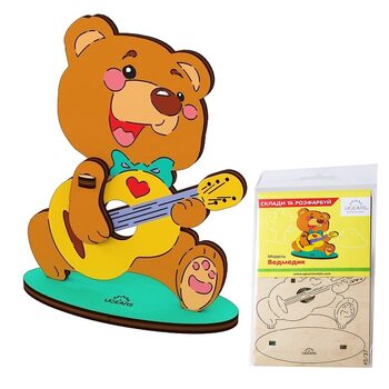 Сборная 3D-модель «Медвежонок», 8 дет. (раскраска)