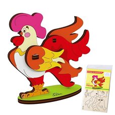 Сборная 3D-модель «Петушок», 8 дет. (раскраска)