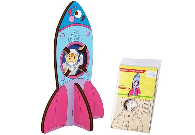 Сборная 3D-модель «Ракета», 8 дет. (раскраска)