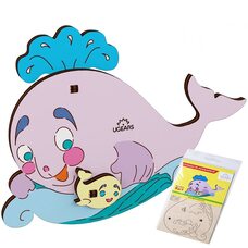 Сборная 3D-модель «Рыба Кит», 8 дет. (раскраска)