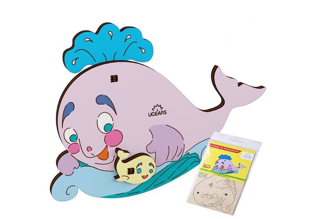 Сборная 3D-модель «Рыба Кит», 8 дет. (раскраска)