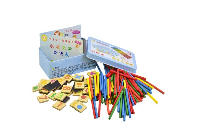 Цифри на магнітах + рахункові палички