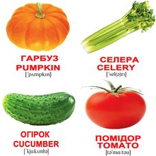 Мини-карточки украинско-английские «Овощи», 40