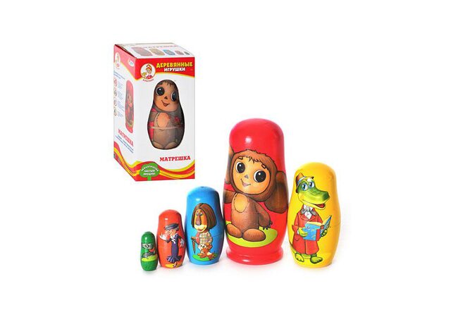 Матрешка «Чебурашка», 5шт.