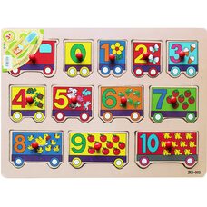 Рамка-вкладыш «Цифры-вагончики» от 0 до 10
