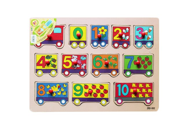 Рамка-вкладыш «Цифры-вагончики» от 0 до 10