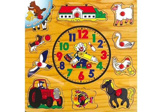 Часы-вкладыши «Домашние животные»