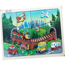 Деревянный пазл в рамке «Транспорт»