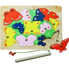 «Бабочки», мозаика + рыбалка, 18 дет.