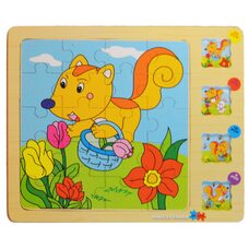 Пазл 4 в 1 «Белка», четырехслойный 57 дет