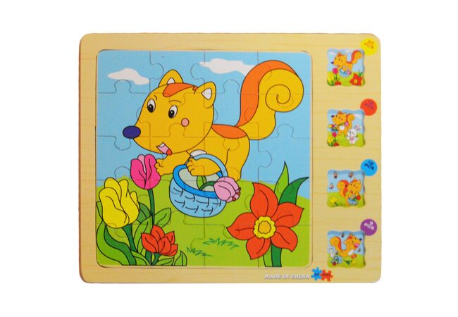 Пазл 4 в 1 «Белка», четырехслойный 57 дет