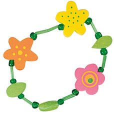 Деревянный браслет «Цветы»