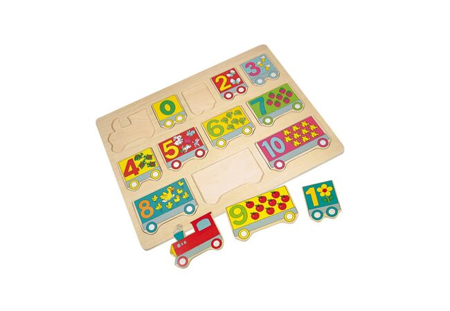 Рамка-вкладыш с ручкой «Цифры-вагончики» от 0 до 10