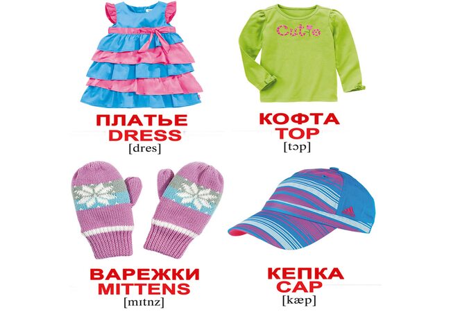 Мини-карточки «Одежда/Clothes», 40