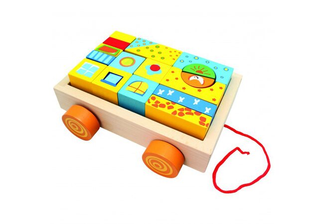 Конструктор в тележке «Городок», 19 дет.