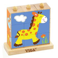 Кубики-пирамидки «Экзотические животные», 9 шт.