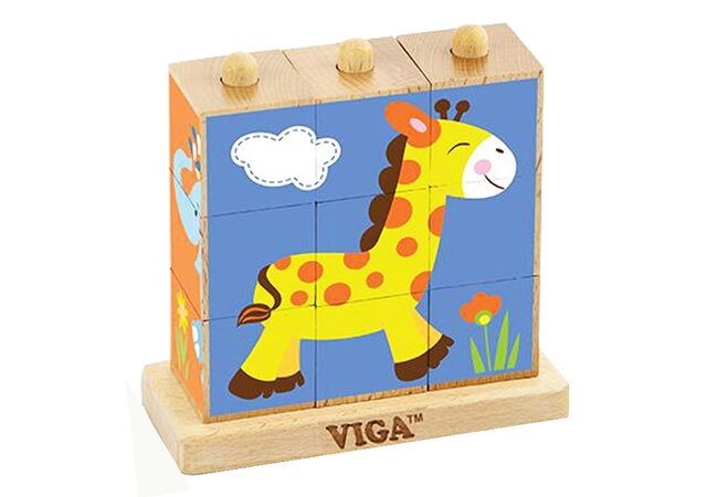 Кубики-пірамідки «Екзотичні тварини», 9 шт.