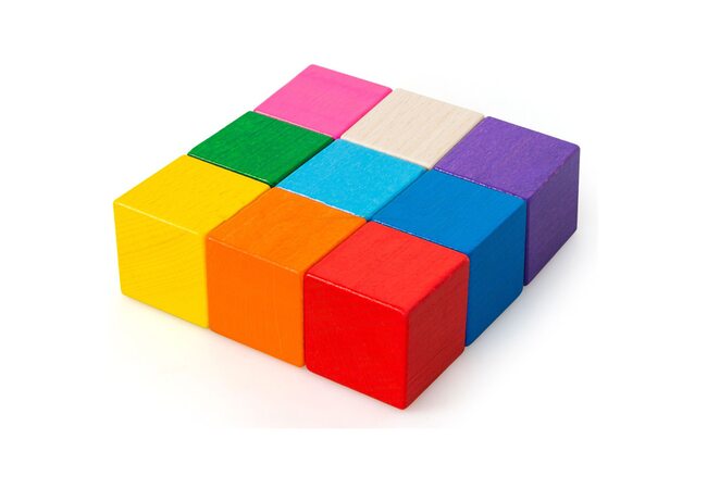 Цветные кубики, 9 шт.