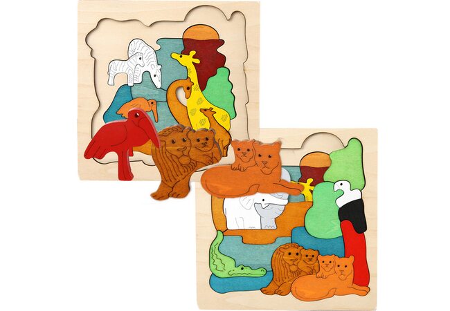 Мозаика «Дикие животные», двухслойная, 33 дет.