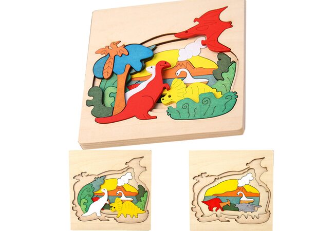 Трехслойная мозаика «Динозавры», 29 дет