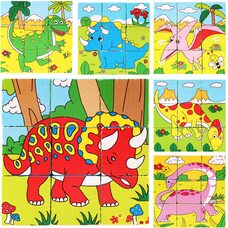 Кубики «Динозавры», 9 шт