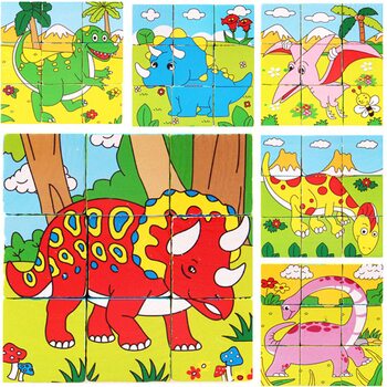 Кубики «Динозавры», 9 шт