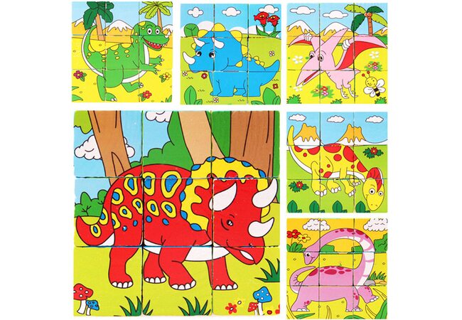 Кубики «Динозавры», 9 шт