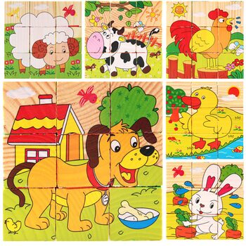 Кубики «Домашние животные», 9 шт