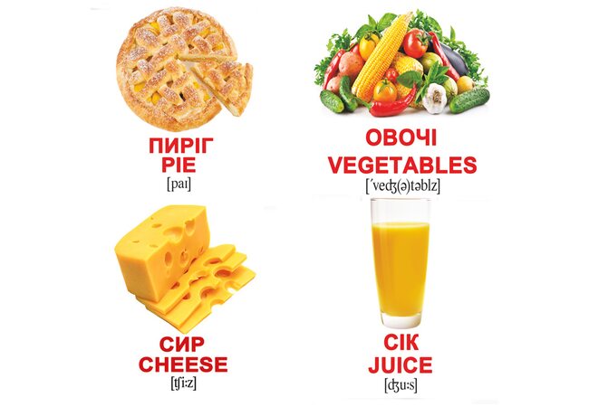 Міні-картки українсько-англійські «Їжа», 40