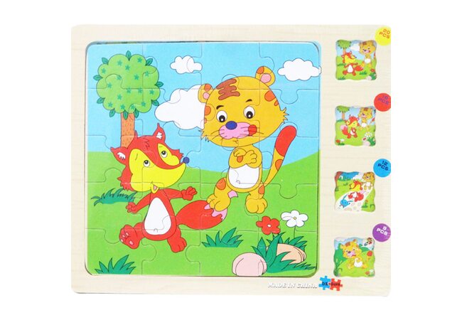 Пазл 4 в 1 «Товарищи», четырехслойный 57 дет